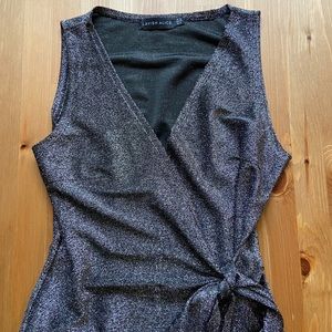ASOS Lavish Alice Grey Metallic Dress Size: 8 US